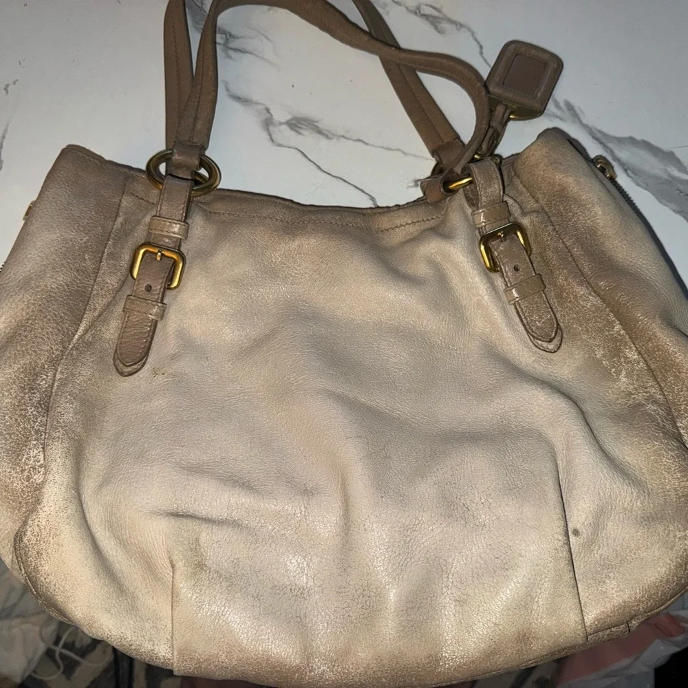 Prada Ombré Tan Leather Shoulder Bag - Picture 1 of 6
